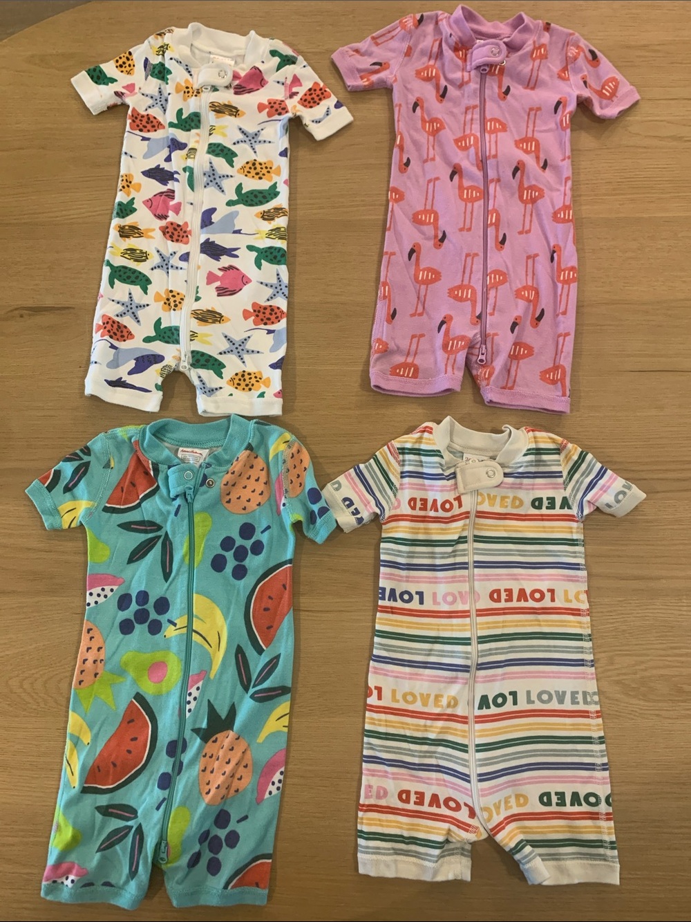 Hanna Andersson romper shorts pajamas *100% Organic Cotton* with zipper.